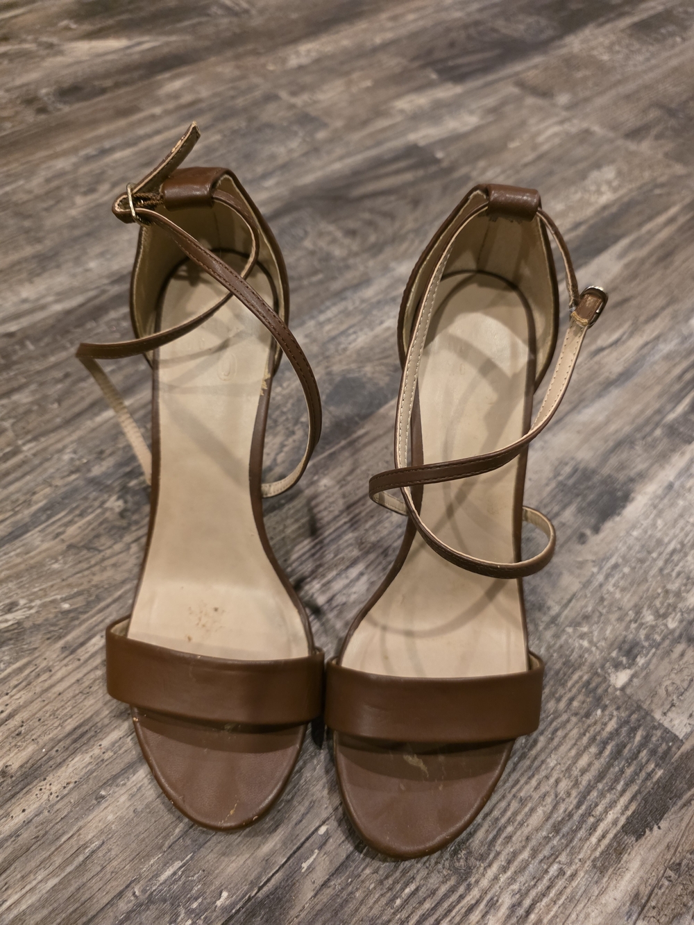 Mix No. 6 Brown Ankle-Strap Heeled Sandals